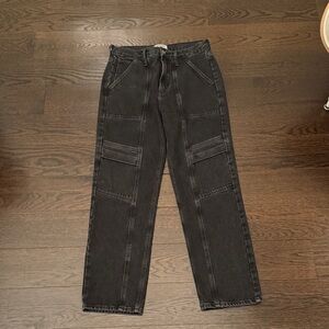 Chic AGolde Black Cargo denim pants. Size 26. Like new!!!